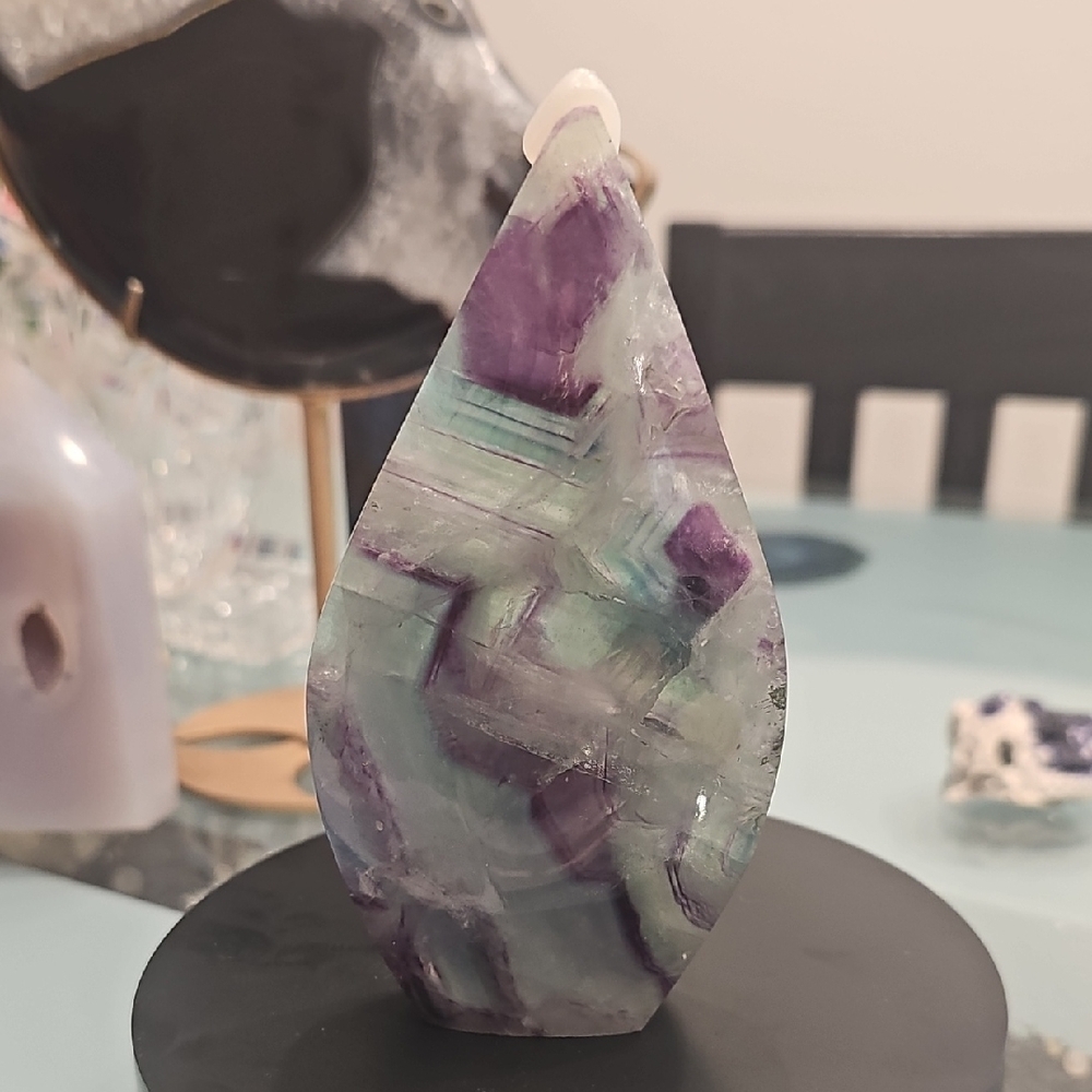 Purple and Green Fluorite Crystal Tower